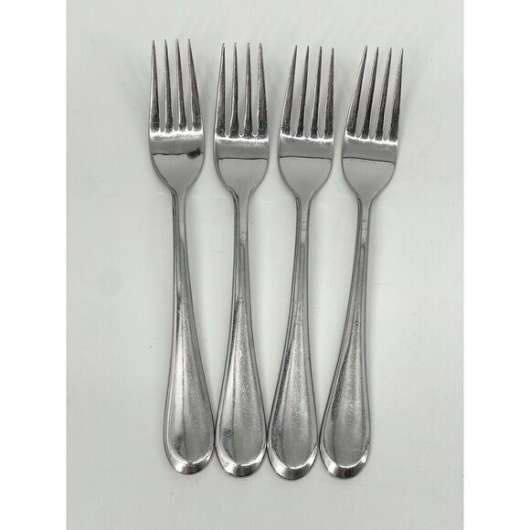 Oneida ICARUS Place Dinner Forks 8” Glossy Stainless Flatware Set Of 4 - Picture 1 of 7